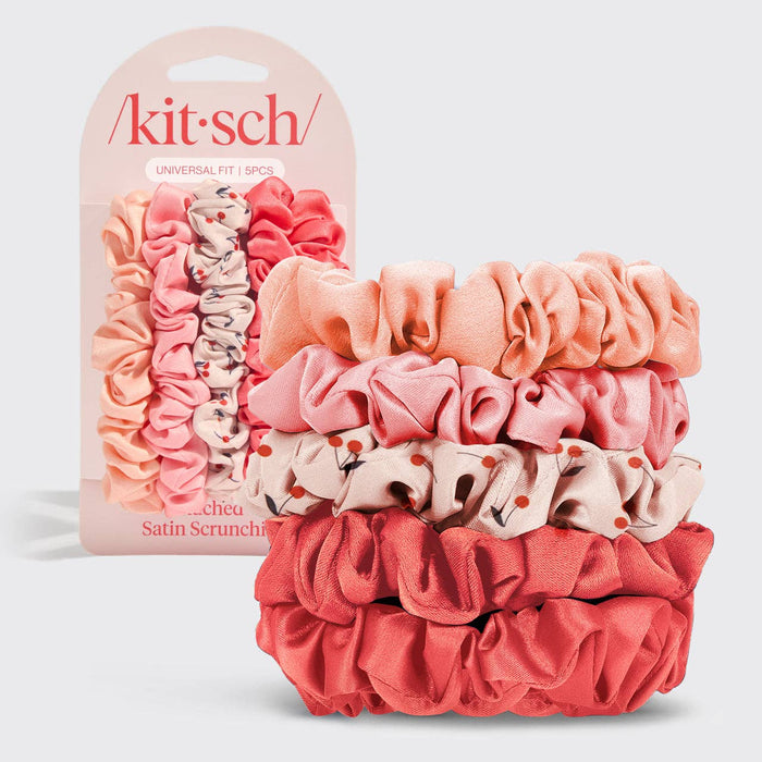 Kitsch Satin Scrunchies -Cherry Blossom