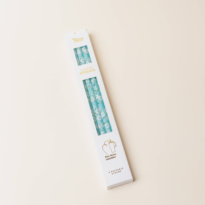 Tumbler Straw Set-Daisy Craze Aqua