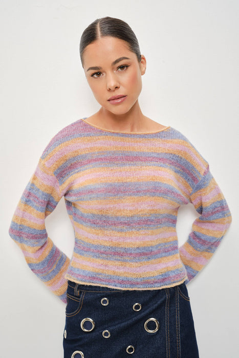 Space Dyed Striped Sweater