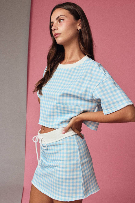 Gingham Cropped Tee