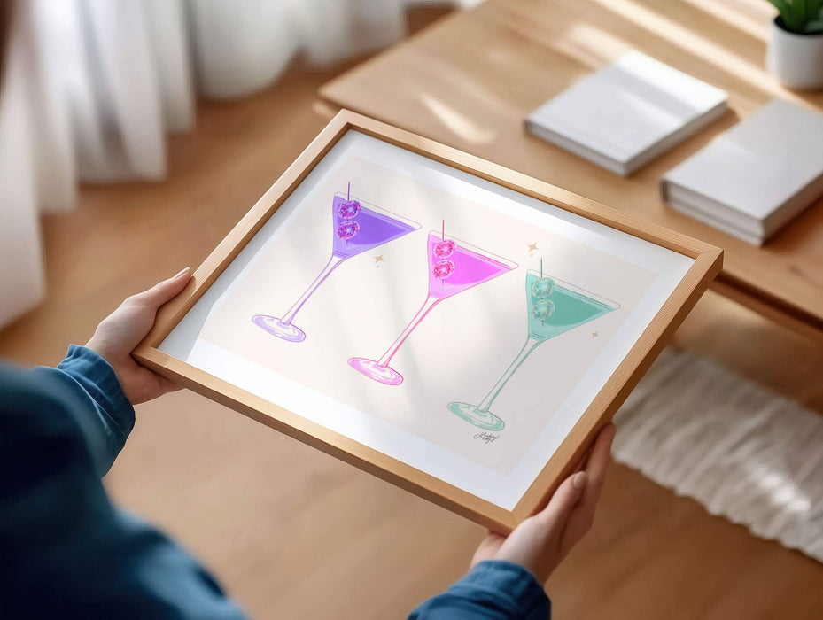 Disco Ball Martini Print