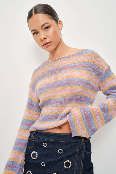 Space Dyed Striped Sweater